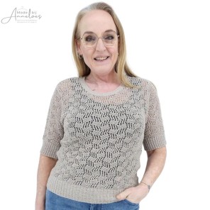 Enjoy Pullover KM structuur - Zand